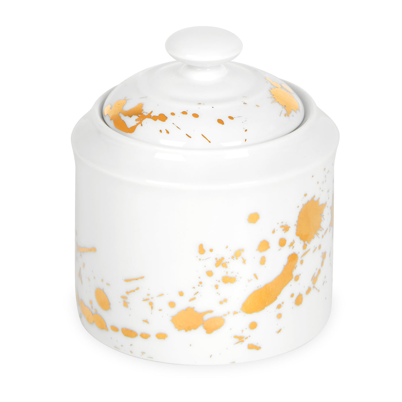 1948 sugar bowl porcelain white gold - front view