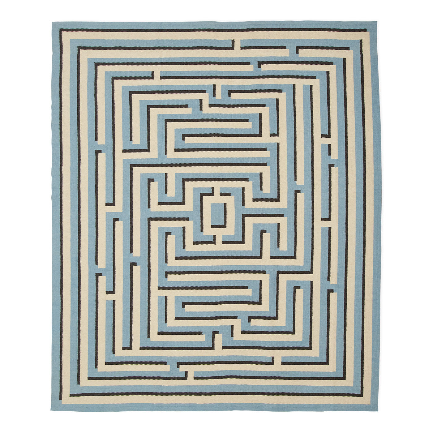 3D Greek Key Flatweave Rug - front view