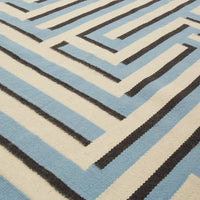 3D Greek Key Flatweave Rug - details view