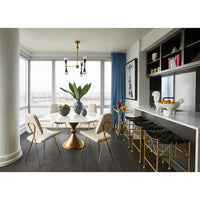 caracas six-light chandelier caracas dining table maxime dining chairs - styled view