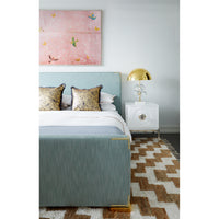 connery queen bed biarritz jade brass globo table lamp channing large end table bedroom - styled view