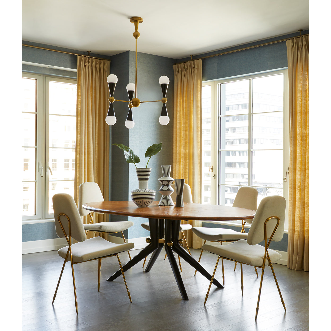 maxime dining chair varese persimmon jacques game table siam etagere - styled view