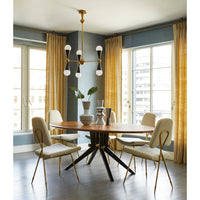 maxime dining chair varese persimmon jacques game table siam etagere - styled view