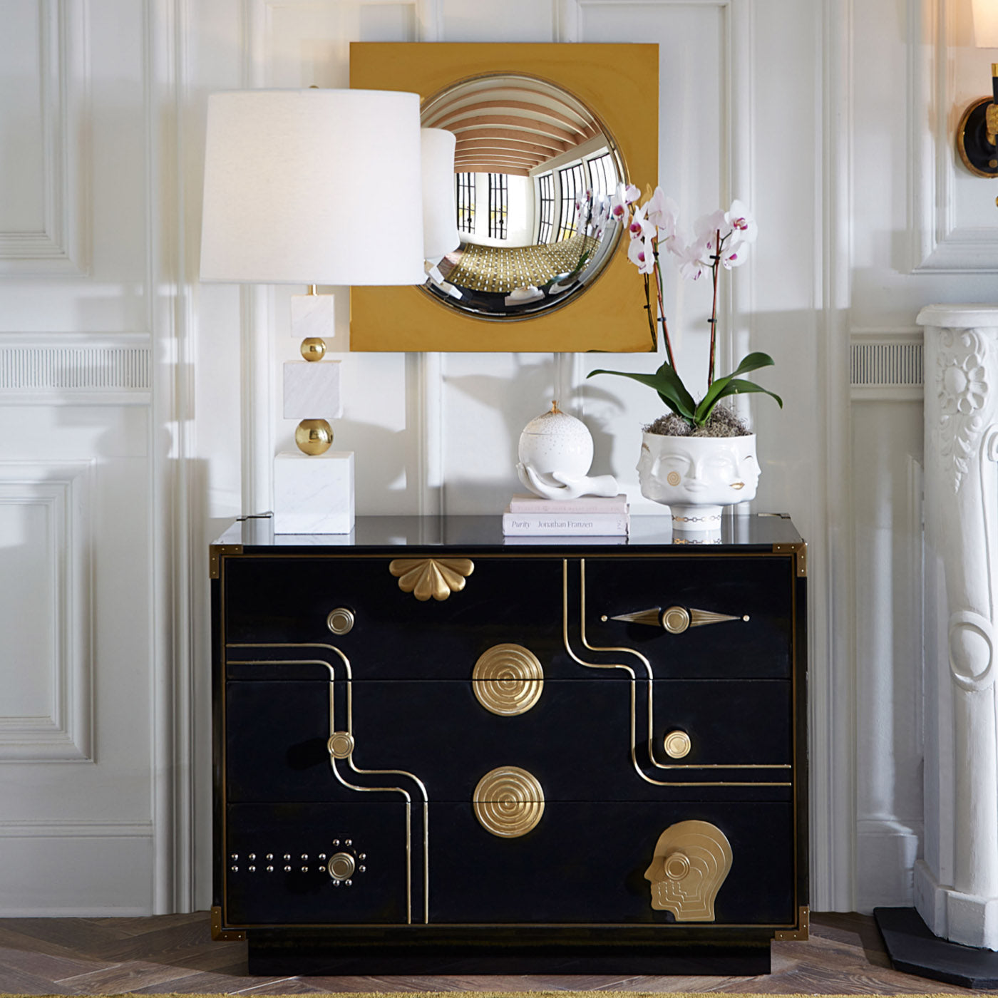 Gilded Eve Box in Porcelain with Gold Accents | Jonathan Adler