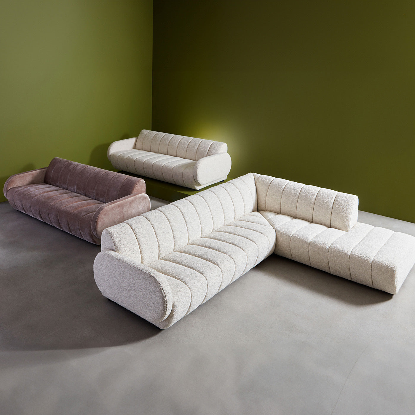 brigitte sectional right arm facing olympus oatmeal boucle - collection view