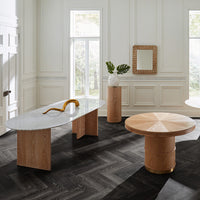 brussels t base dining table - styled view