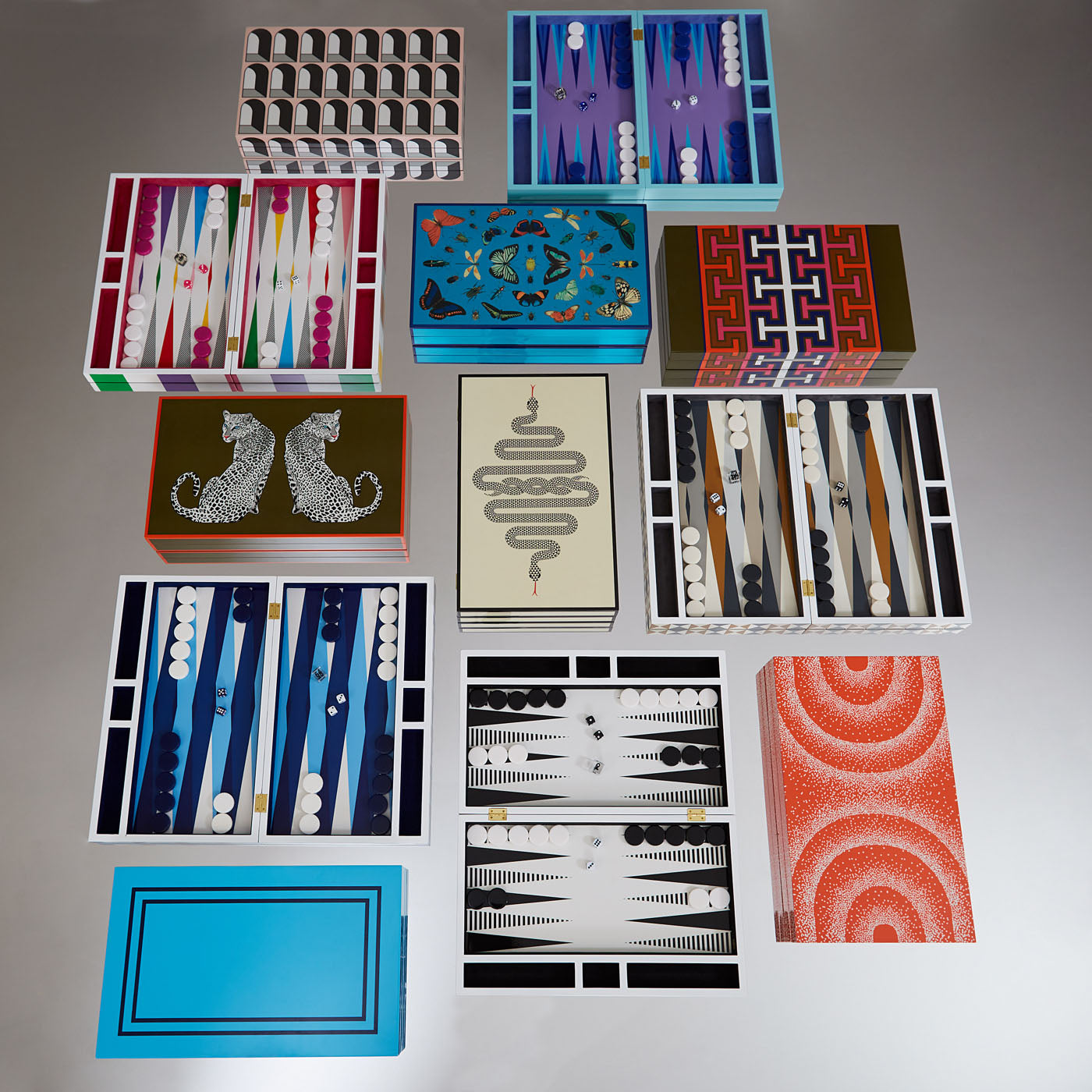 Leopard Backgammon Set in Lacquer and Velvet | Jonathan Adler