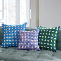 Basketweave Green Pillow - group view