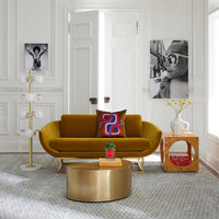 beaumont settee legume pillows riviera floor lamp - styled view