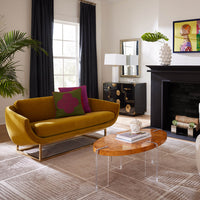beaumont settee varese lichen velvet - side view