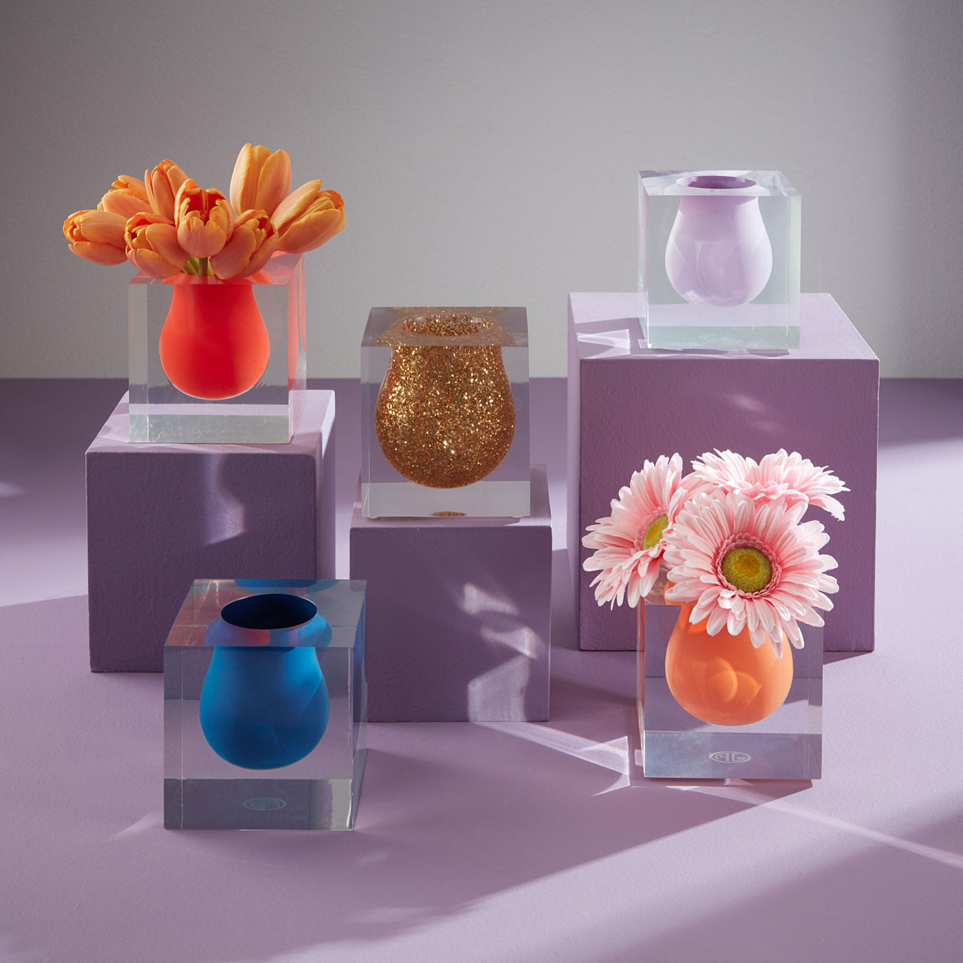 JONATHAN ADLER BEL AIR 透明な花瓶 パープル Bel Air Mini Scoop Vase – Jonathan Adler