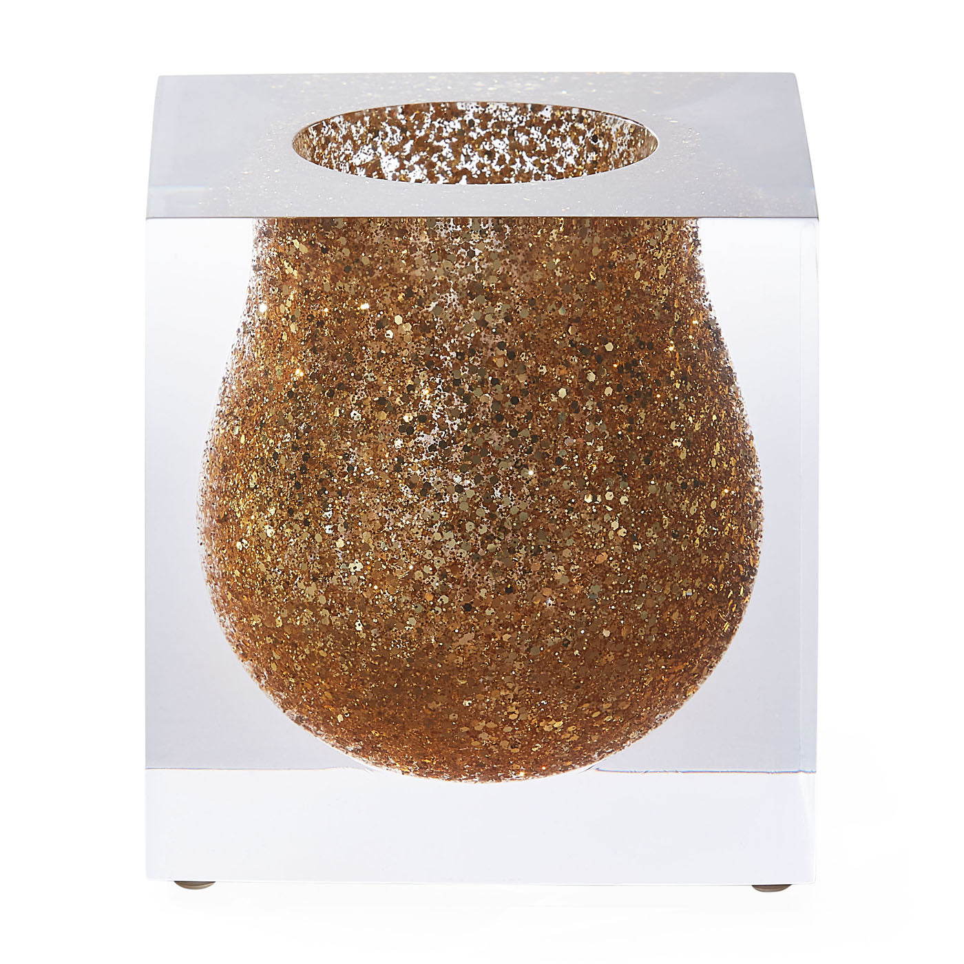 Bel Air Mini Scoop Vase in Acrylic with Gold Accents | Jonathan Adler