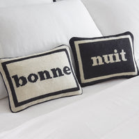 Bonne Nuit Needlepoint Pillow Set with Reform Side Table