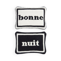 Bonne Nuit Needlepoint Pillow Set - styled view