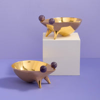Brass Frog Bowl - styled view