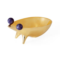 Brass Frog Bowl - front view