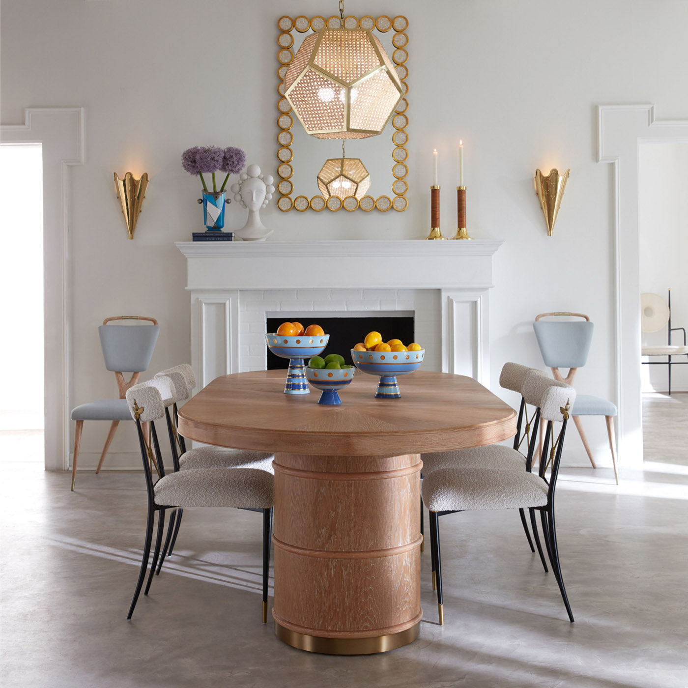 Rings Mirror with Rider Klismos Lounge Chair