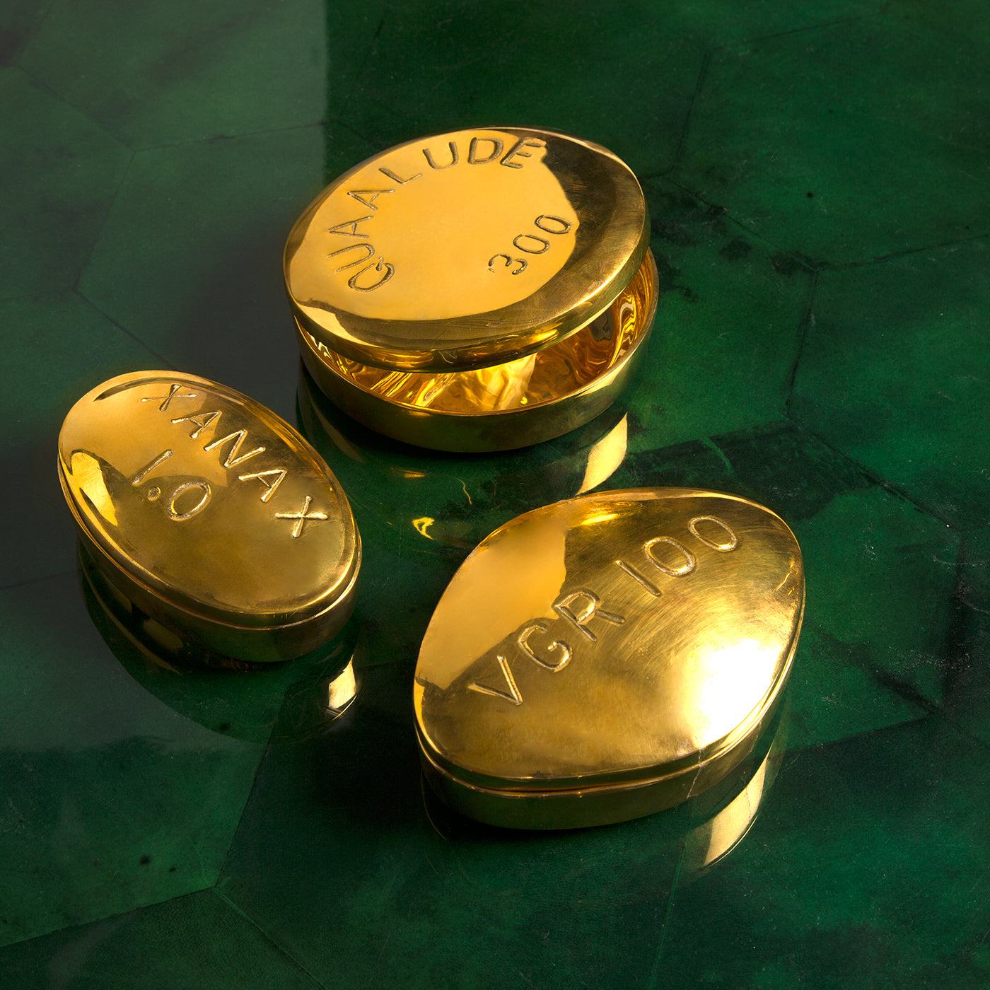 brass pill box collection - styled view 1