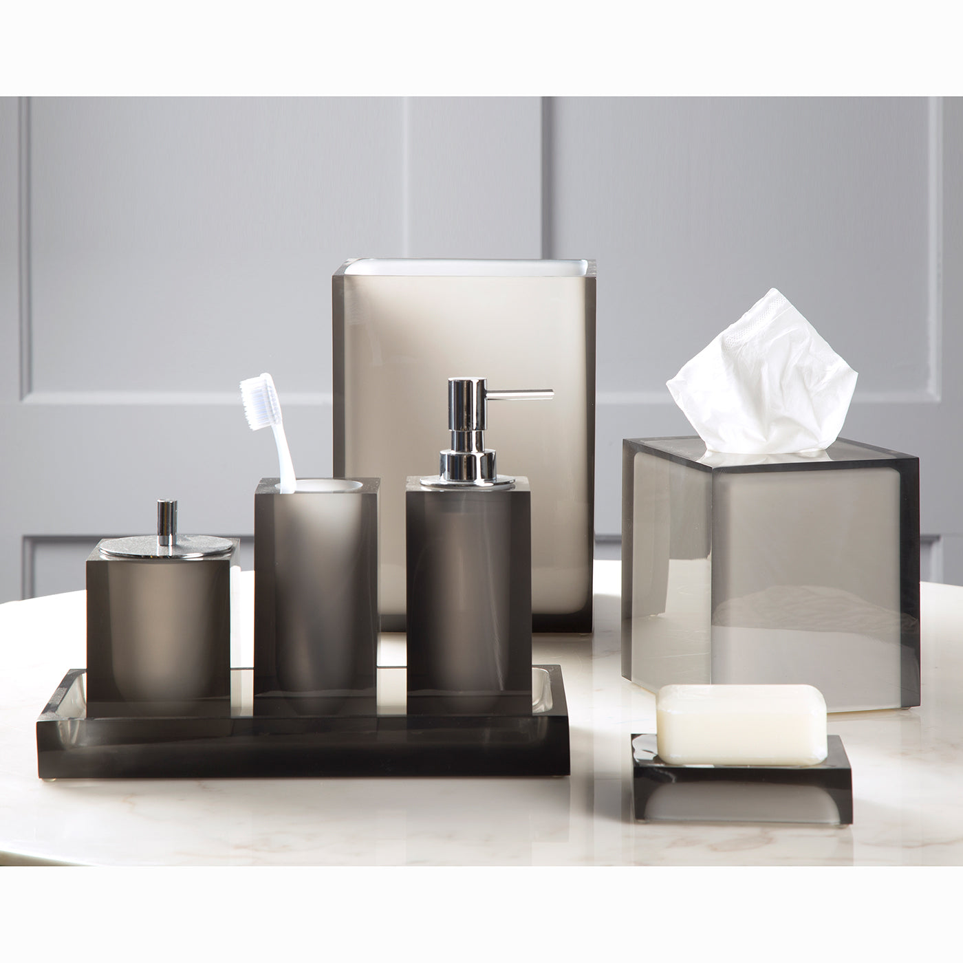 hollywood bath collection smoke - styled view