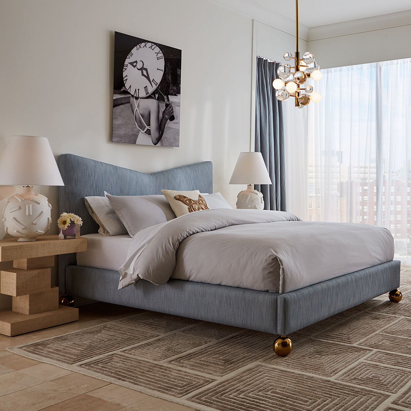 Chevron King Bed - angle view