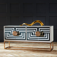 op art credenza black and white - style view