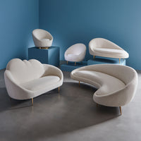 ether cloud settee olympus oatmeal boucle - side view