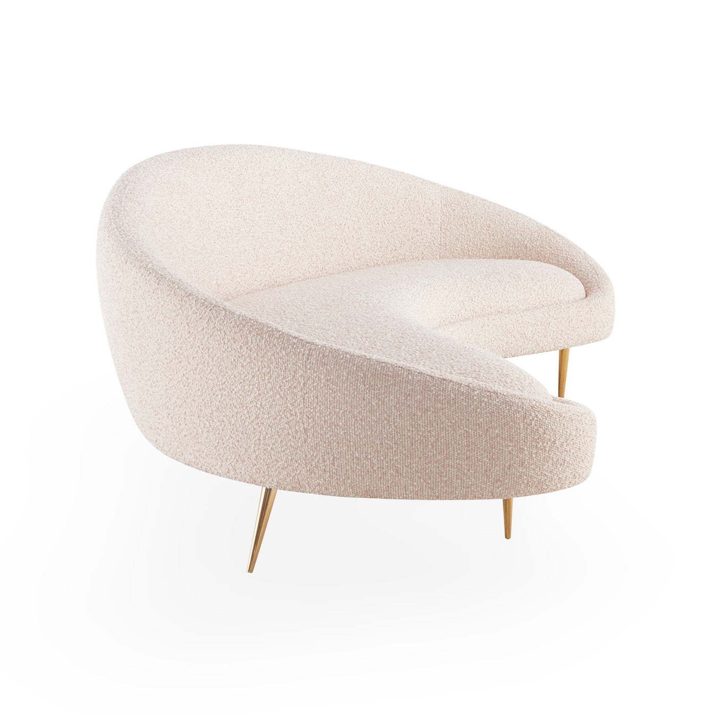 ether curved sofas alphaville cocktail table living room - styled view