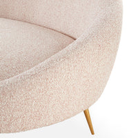 Ether Curved Sofa in Cirrus Blush Detail View