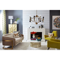 checkerboard hand-loomed rug ivory - styled view 13