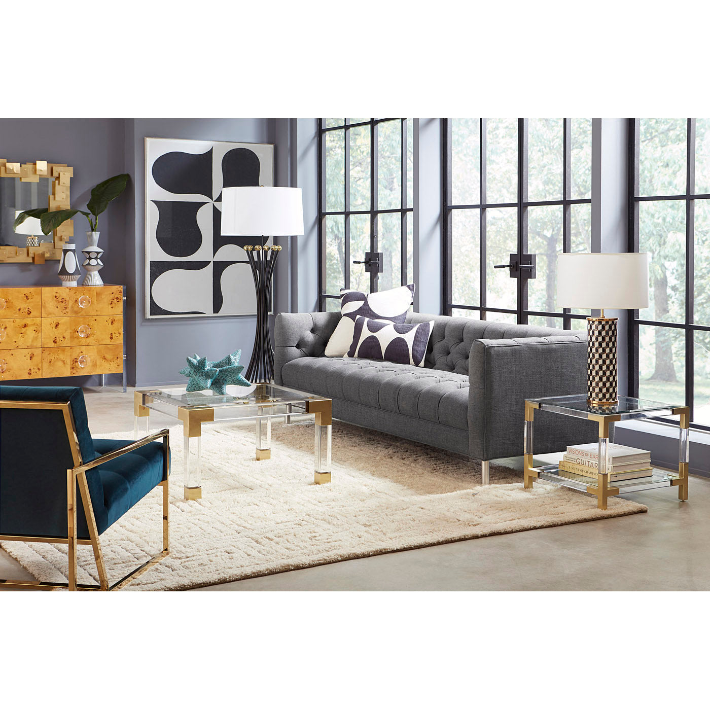 Paule Marrot, Black and White Abstract Series 2 with Trocadero Dining Table