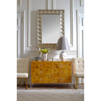 talitha mirror bond six-drawer dresser goldfinger dining chairs - styled view