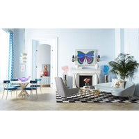 electrum dining table white marble rider dining chairs - styled view