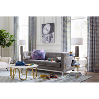 jacques two-tier side table carnaby table lamp lampert sofa living room - styled view