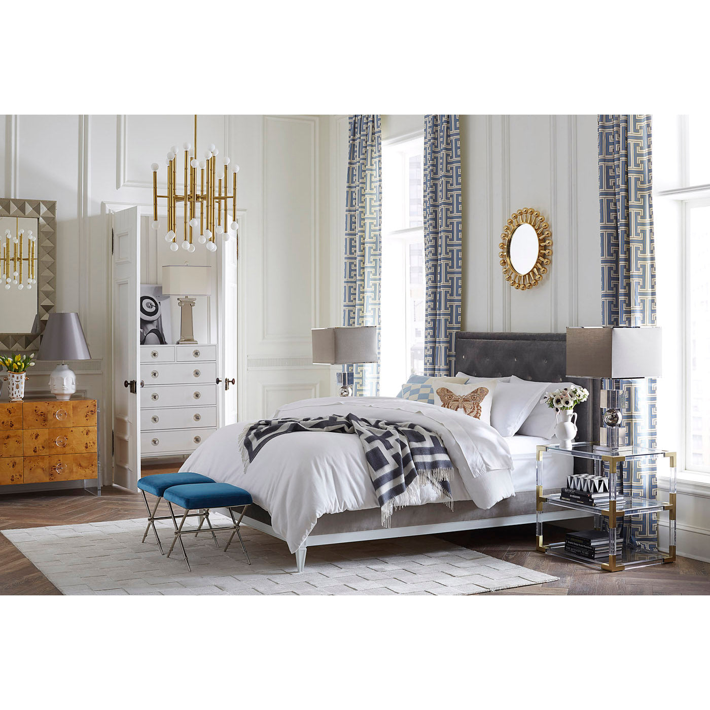 muse butterfly throw pillow lampert bed - styled view