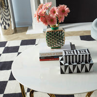 large scale checkerboard flat weave rug wool black white - styled view 6