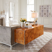 bond credenza gilded gala vase globo box living room - styled view