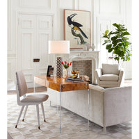 bond desk camille dining chair carnaby table lamp living room - styled view