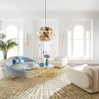 scalinatella cocktail table ether curved sofa brigitte club chairs living room - styled view
