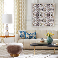 butterfly patterns 2 print brigitte sofa trocadero kidney cocktail table - styled view
