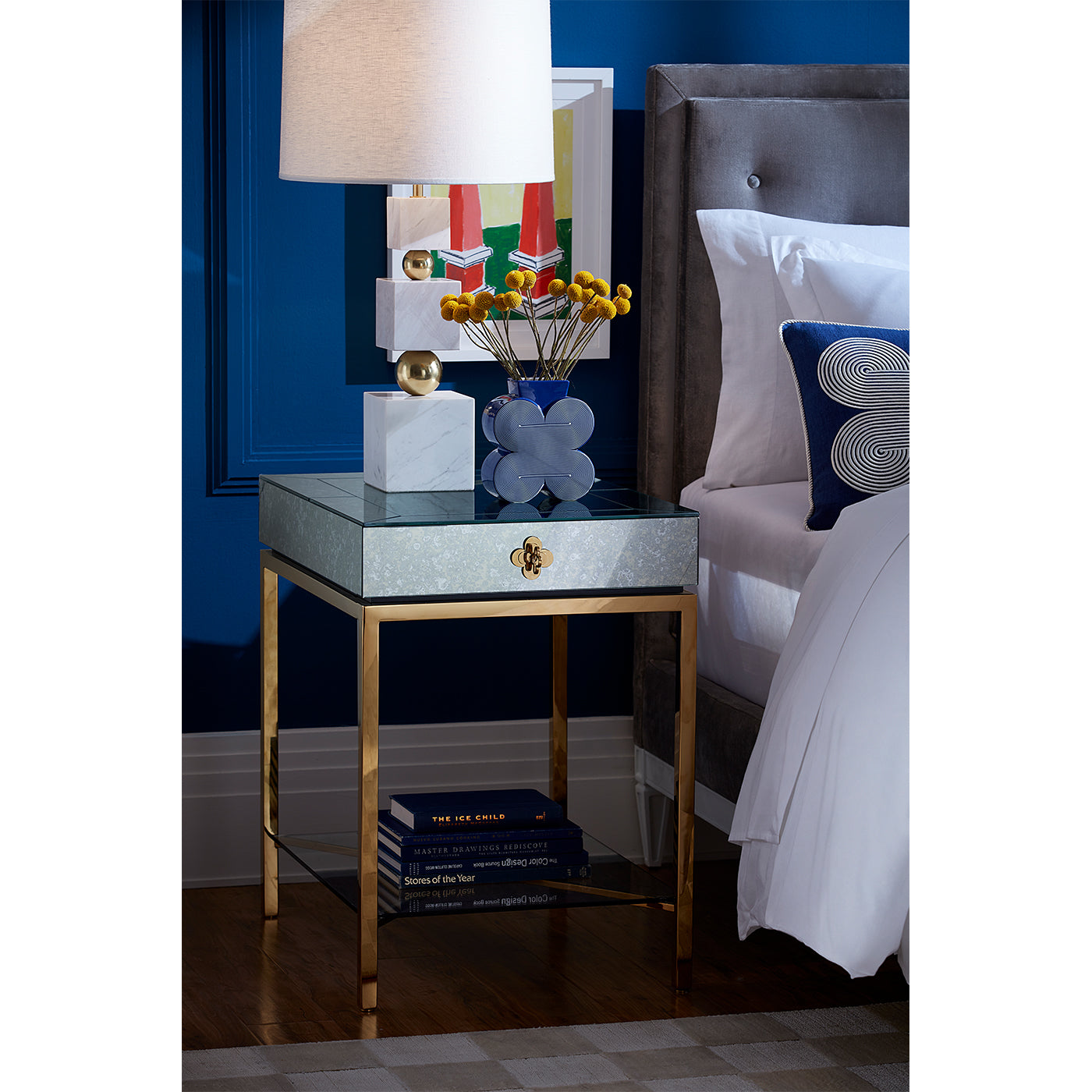 Totem Table Lamp on chest in bedroom