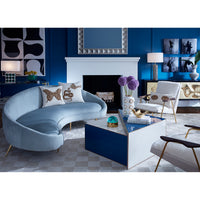 talitha mirror ether curved sofa torino nesting cocktail table ingmar chairs - styled view