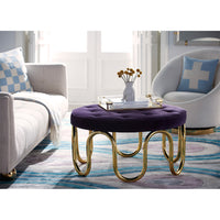 scalinatella ottoman venice aubergine living room - styled view