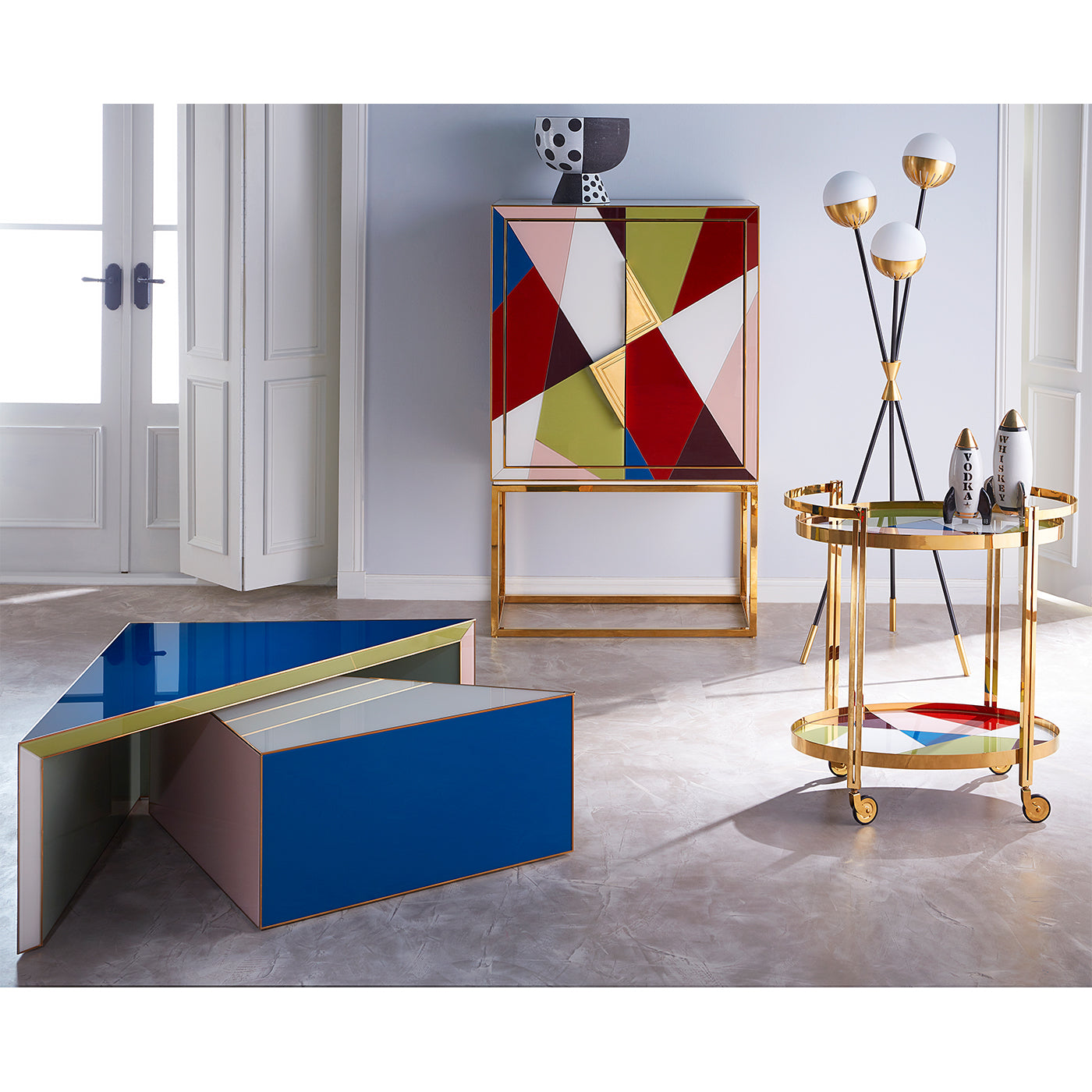 caracas tripod floor lamp torino collection - styled view