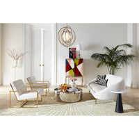sunburst hand-knotted rug gold - styled view 11