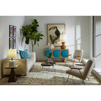 barraband toucans 1 print aspen credenza ingmar chairs - styled view