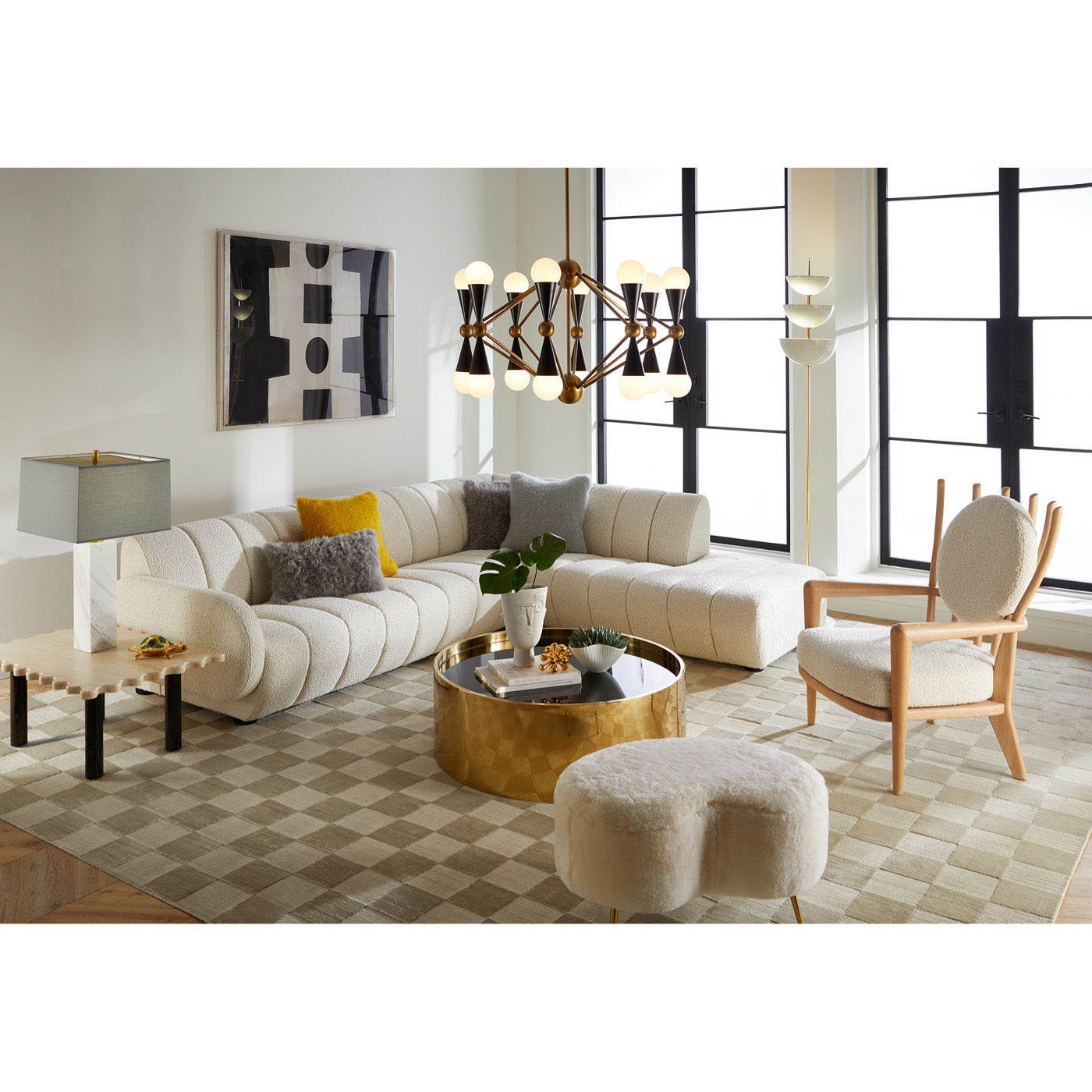 lisbon torchiere brigitte sectional voltair chair - styled view