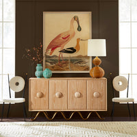 warnicke spoonbill print brussels buffet - styled view
