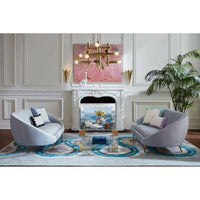 milano hand tufted rug ether sofas jacques grand cocktail table - styled view