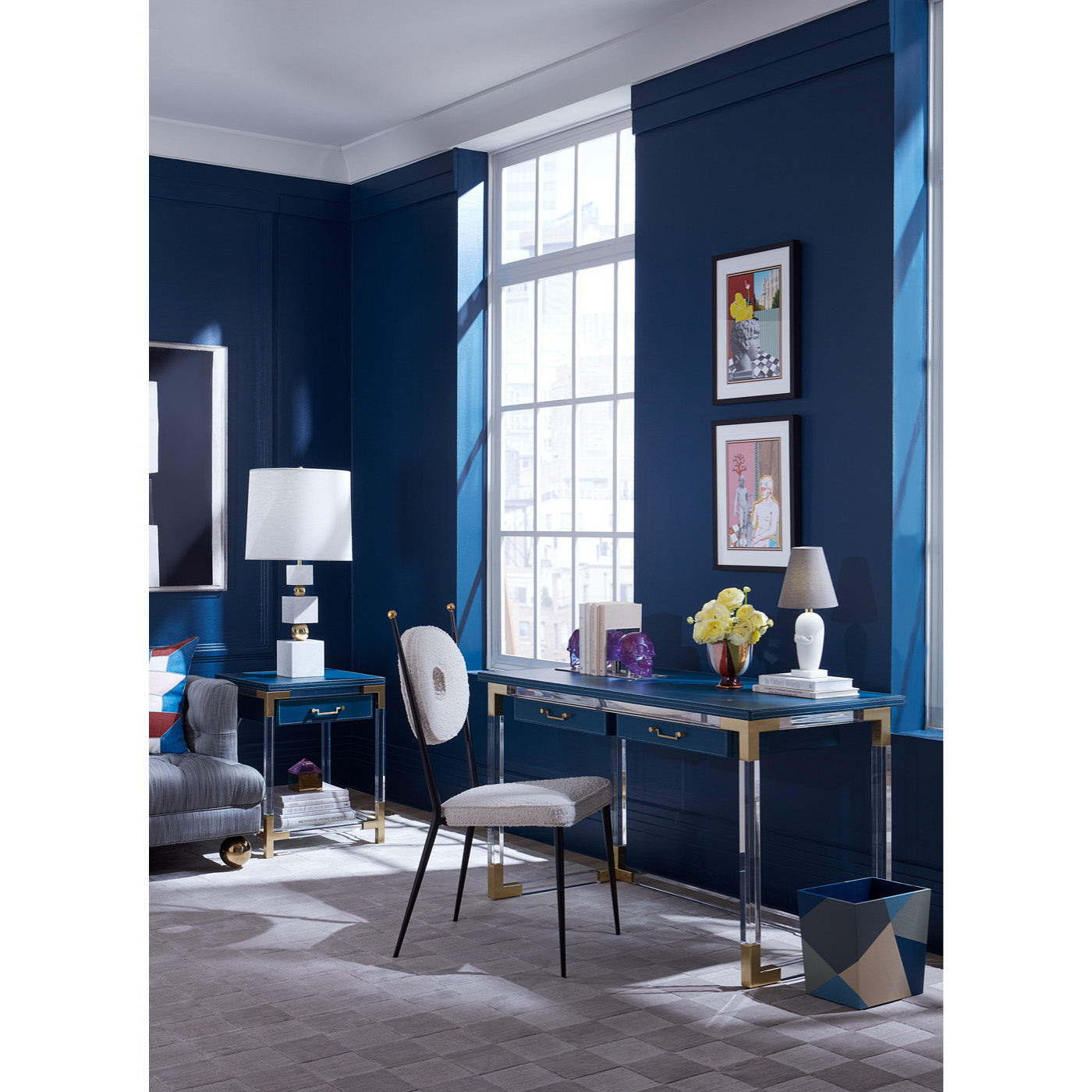 rondo dining chair jacques desk - styled view