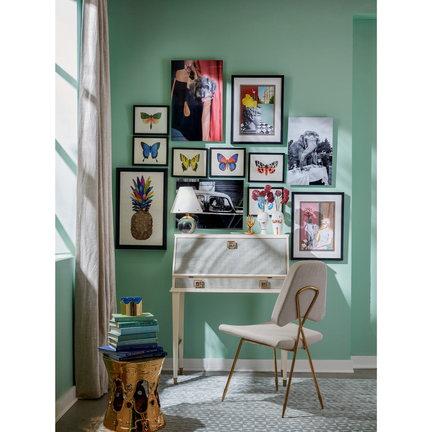 belvedere vanity lamp siam secretary desk maxime dining chair - styled view